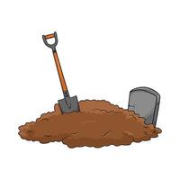 illustration of digging the ground for a grave vector