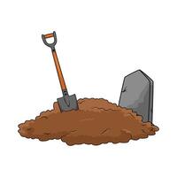 digging the ground for a grave illustration vector