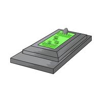 the grave is overgrown with grass vector
