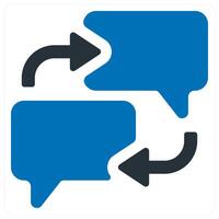 Communication icon concept in blue color vector