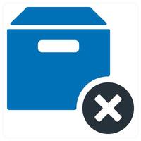 Delete box icon concept vector