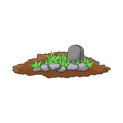 the grave was filled with grass illustration