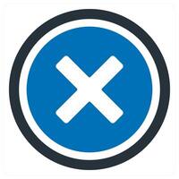 delete and remove icon in blue color vector