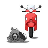 red scooter with turbocharger vector