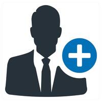 add person icon concept in blue color vector