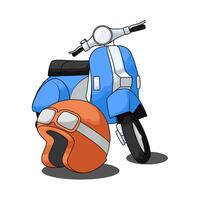 helmet with scooter vector