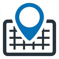 GPS icon concept in blue color vector