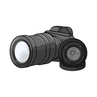 illustration of camera with camera lens vector