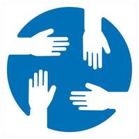 teamwork icon concept in blue color vector