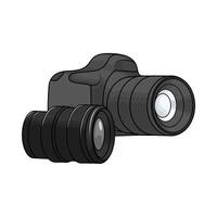 digital camera and camera lens vector