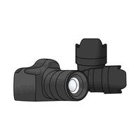 digital camera and camera lens illustration vector