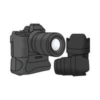 digital camera with camera lens vector