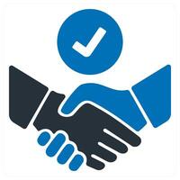 partnership and contract icon concept in blue color vector