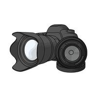 digital camera with camera lens illustration vector
