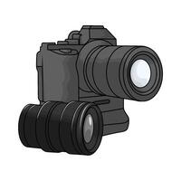 camera lens with digital camera vector