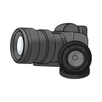 illustration of digital camera with camera lens vector