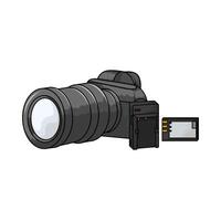 Digital camera with battery vector