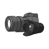 camera lens with digital camera illustration vector