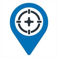 target location and target icon concept in blue color vector