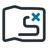 wrong route and error icon concept in blue color vector