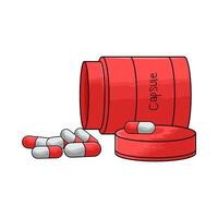 illustration of capsule with red bottle vector
