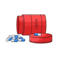 capsule with red bottle vector