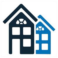 Residential Flats and flat icon concept in blue color vector