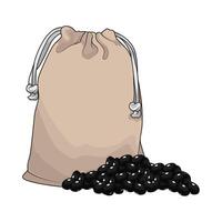black bean with sacks vector