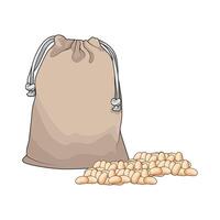 soybean with sacks vector