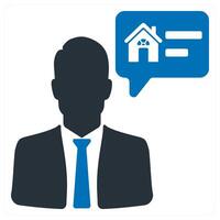 Property Advisor and estate icon concept in blue color vector