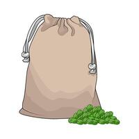 mung bean with sacks illustration vector