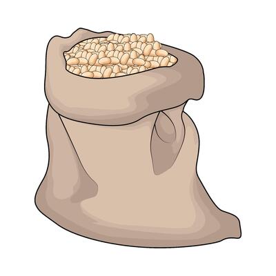organic soybean in a sack illustration