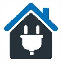Domestic Electricity and technology icon concept in blue color vector