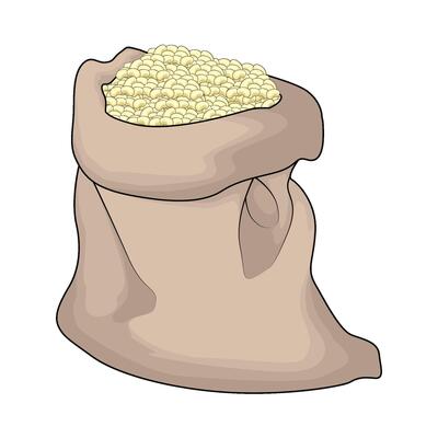 organic white bean in a sack
