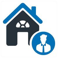 Realtor and agent icon concept in blue color vector