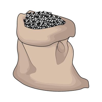 illustration of cow bean in a sack