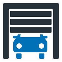 Garage and delivery icon concept in blue color vector