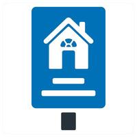 Sign Post and for sale icon concept in blue color vector