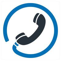 Phone and call icon concept in blue color vector