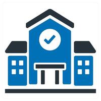 Checking Real estate icon concept in blue color vector
