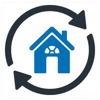 Home and Care icon concept in blue color vector