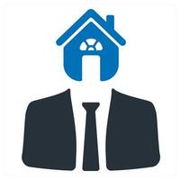 Property Agent and agent icon concept in blue color vector