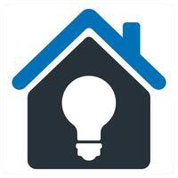 Light House and technology icon concept in blue color vector