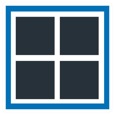 Windows and real estate icon concept in blue color