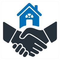 Purchase House and home icon concept in blue color vector