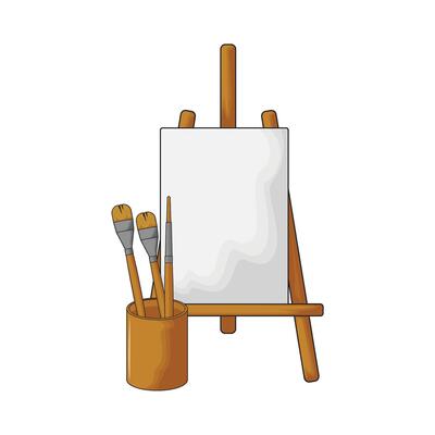 canvas board with paintbrush holder