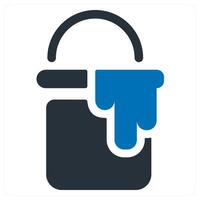 Paint and paint can icon concept in blue color vector