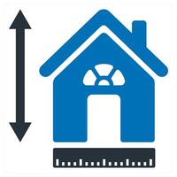 House Size and construction icon concept in blue color vector
