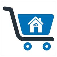 Buy Home and house icon concept in blue color vector