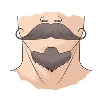 man with long mustache and beard vector